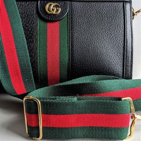 gucci striped purse strap|replacement gucci shoulder strap.